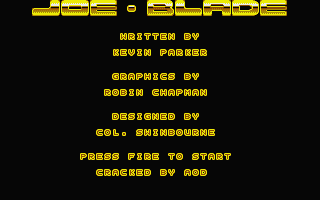 Joe Blade title screen for Atari ST